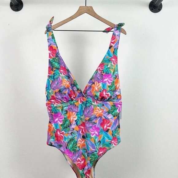 Tie shoulder one piece swimsuit - Picture 2 of 4